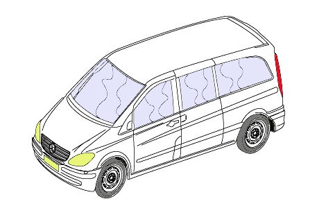 Image du vehicule MERCEDES VITO II COMPACT COMBI (639) PHASE 1 - 5P COURT (3200mm) 2003-10->2010-09