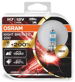 2 Ampoules OSRAM H7 Night Breaker® 200 12V